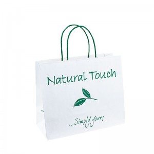 Mango de bolso de papel bolsas de papel marrón diseñador de mango de impresión para embalaje de papel de papel de papel