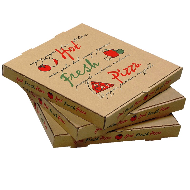 Caja de pizza kraft impresa