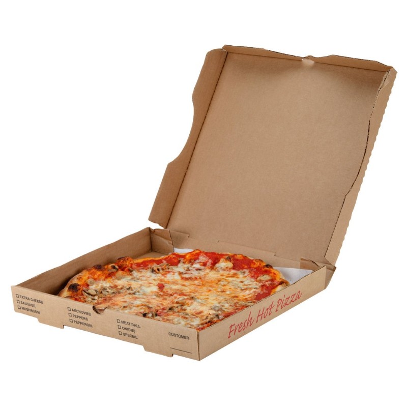 Caja de pizza kraft impresa