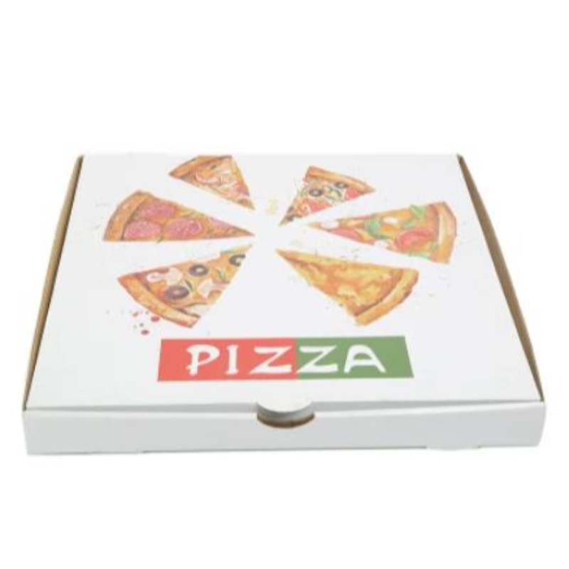 Logotipo personalizado personalizado impreso de 8-16 pulgadas paquete de caja ecológica de pizza de papel de grado de alimentos