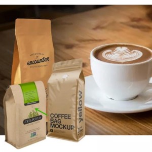 Bloque desechable Bottom Zipllock Scrub Powder Embalaje cremallera Blanca Pink Matt Black Color Válvula Bolsa de café con ventilación