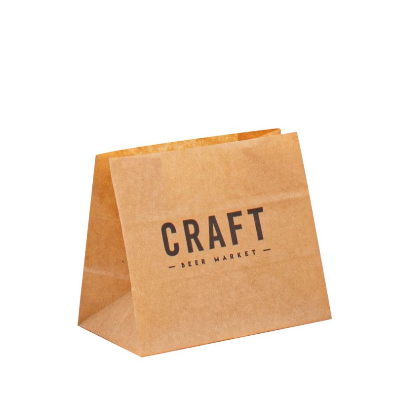 Bolsas bolsas de transporte de papel Kraft Comida personalizada bolsas de papel de bolsas para envases de alimentos
