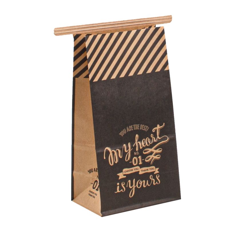 Bolsa de papel de diseño de alimentos reciclado de comida para llevar a logotipo