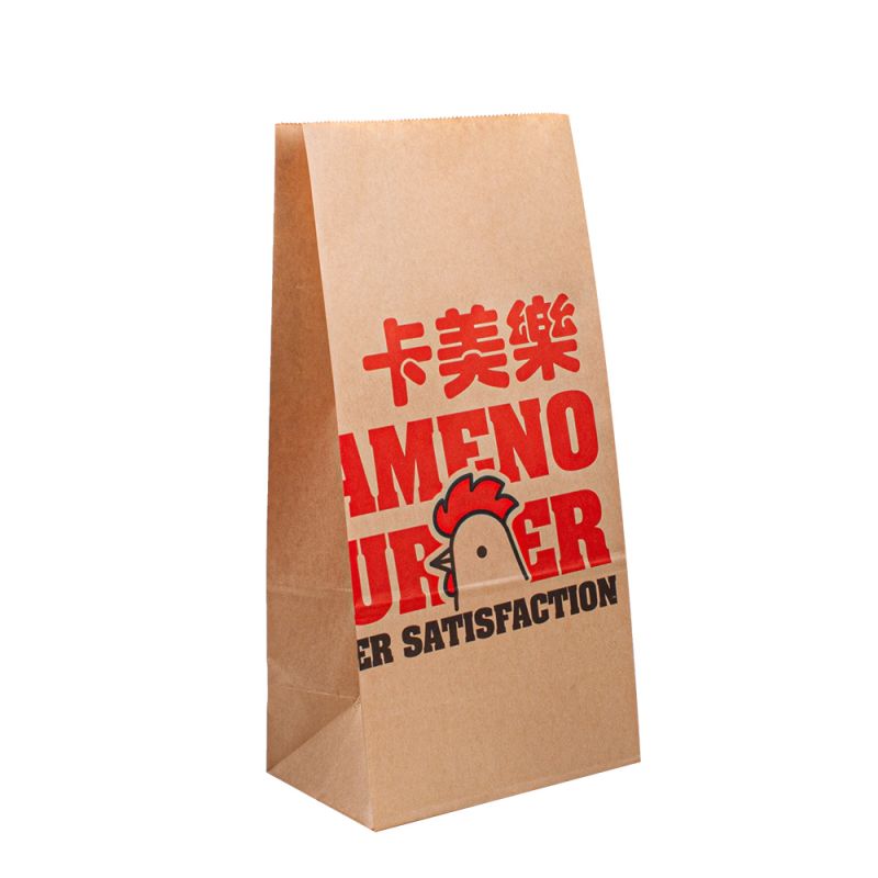 Bolsas de embalaje de papel kraft impermeables para alimentos rápidos/panaderías