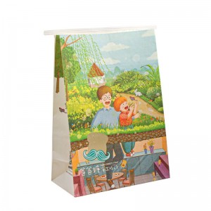 Bolsas de embalaje de papel kraft de tamaño personalizado para el sándwich de pan