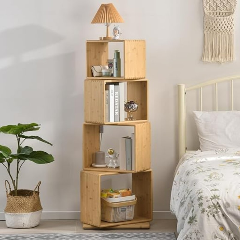 Organizador de estanterías de escritorio de bambú Pantallator Stant estante Plataformas de encimera de la encimera de libros Estantes de los estantes de la estantería para la oficina en el hogar