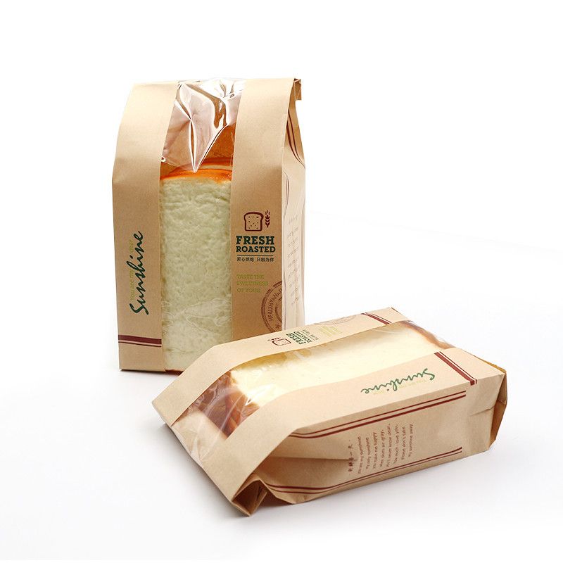 Toast Paper Bag Sostenible Kraft Bakery Bolss con ventana