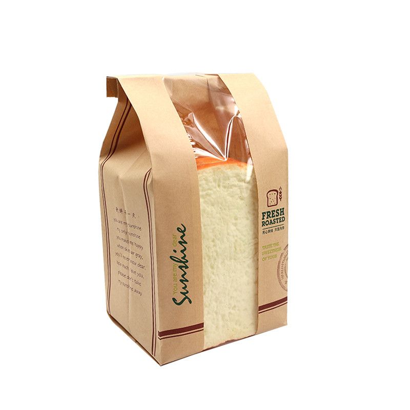 Toast Paper Bag Sostenible Kraft Bakery Bolss con ventana