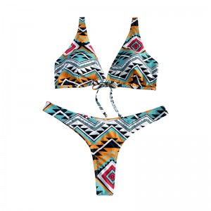 Traje de baño de dos piezas de reverso de proa étnica de estilo étnico