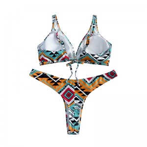 Traje de baño de dos piezas de reverso de proa étnica de estilo étnico