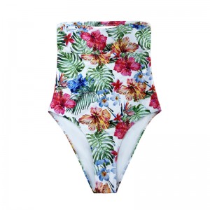 Sexy impresa sin tirantes una pieza étnica