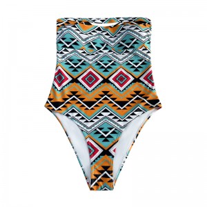 Sexy impresa sin tirantes una pieza étnica