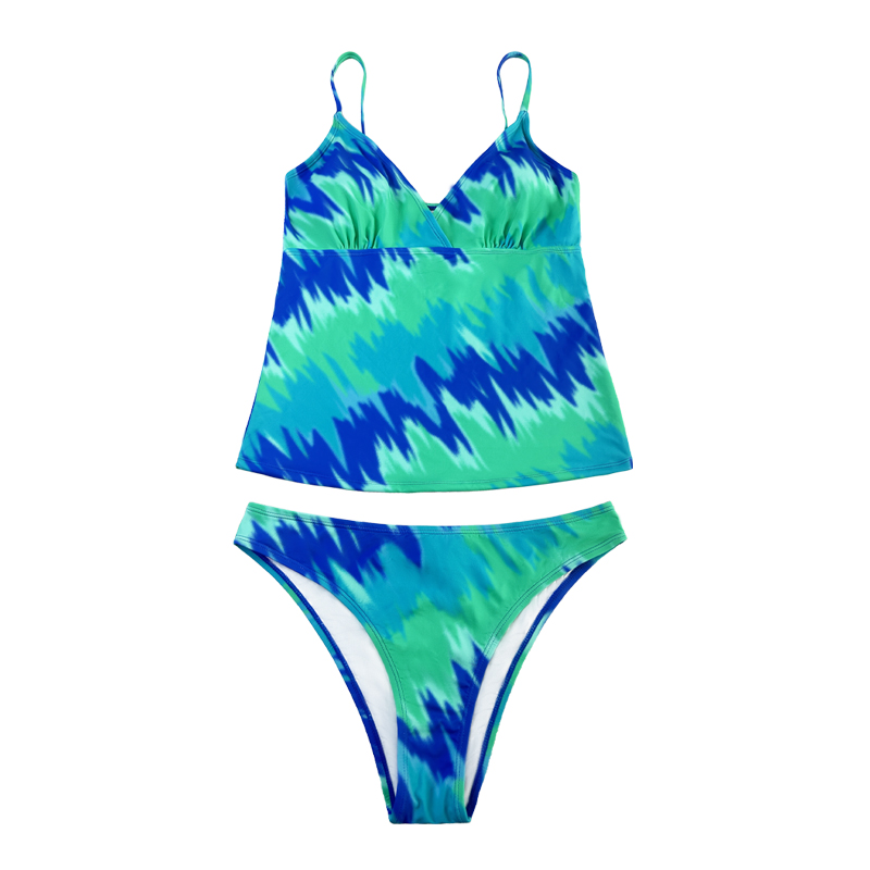 Traje de baño de dos piezas con cordero verde