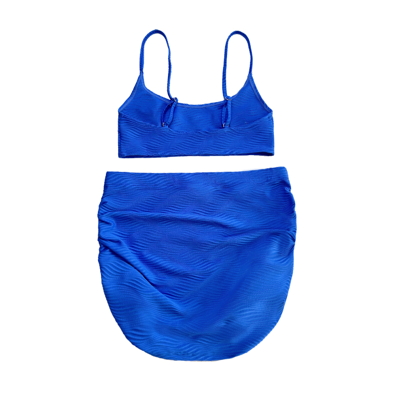 Traje de baño básico de suspensor Skirt Patrón azul Patrón especial de tela especial