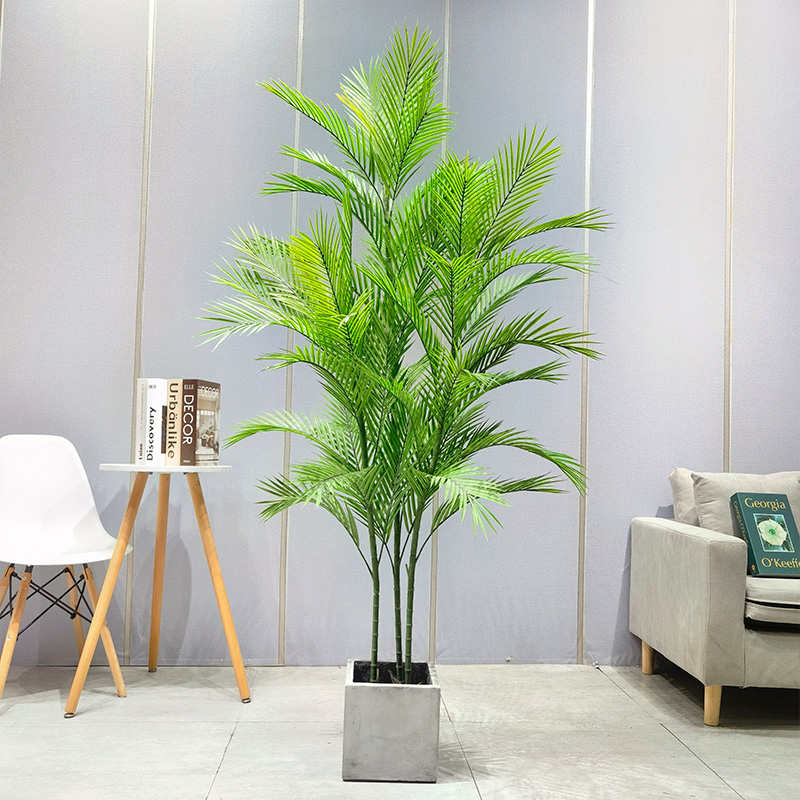 Precio de fábrica al por mayor Areca Palm Dypsis Lutescens palmera artificial personalizable con enratado
