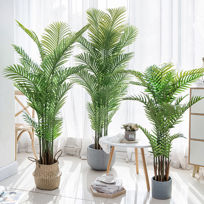 Precio de fábrica al por mayor Areca Palm Dypsis Lutescens palmera artificial personalizable con enratado