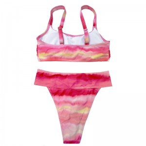 Gradiente de rosa rosa con pliegues de comodidad de correa de hombro ancho