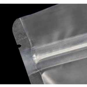 Polla de empaquetador de comida plana resellable cremallera mate de cremallera transparente bolso de plástico