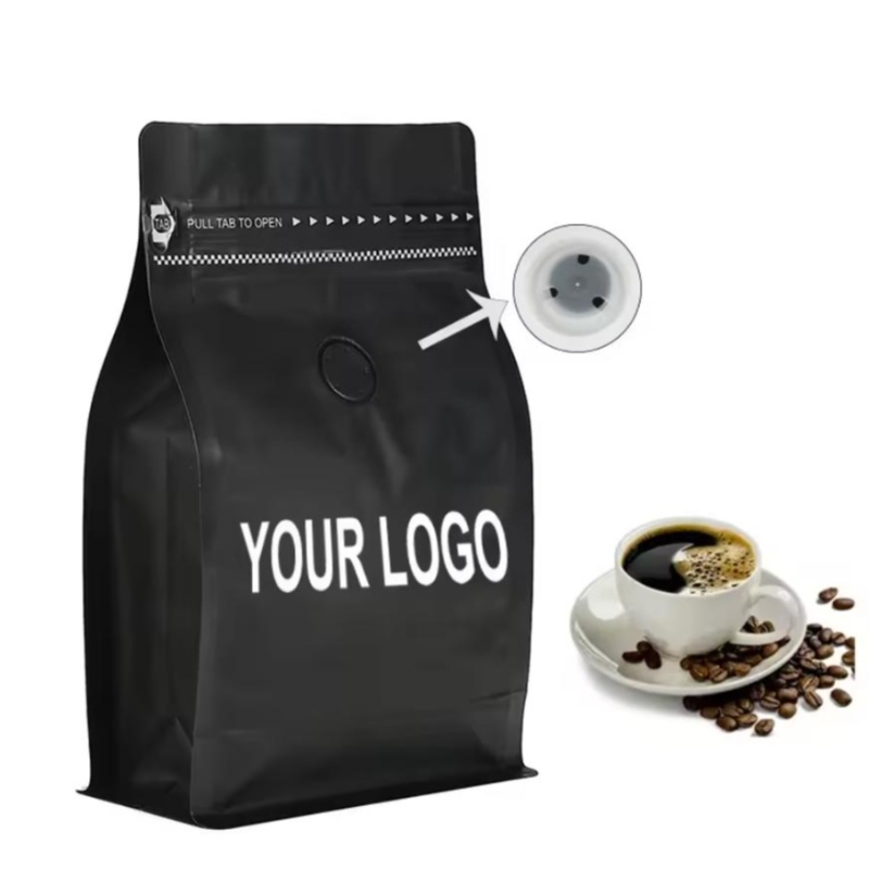 Bolsas de café respetuosas con el medio ambiente con bolsas de café de válvula y cremallera