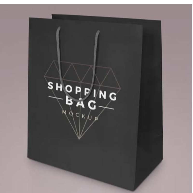 Bolsas de papelnegras de lujo Impreso Ropa de logotipo personalizada Ropa de compras Joyas de papel de papel de papel