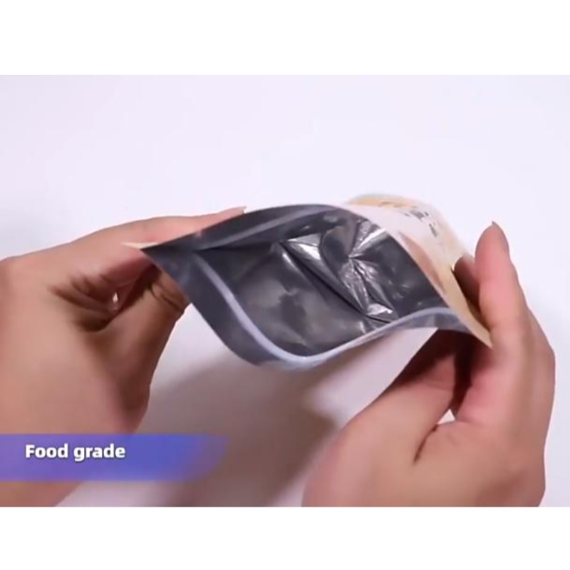 Bolsa de comida impresa personalizada Zipllock Kraft Paper Papel de pie con cremallera y ventana