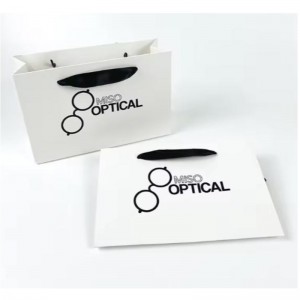 Bolsas de papel impresas Cardboard Luxury White Kraft Paper Bolde de regalo con mango de cinta para la bolsa de compras con su propio logotipo