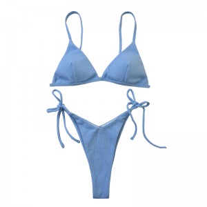Mujeres jóvenes NUEVO Diseño Sexy Girl Bikini Azul Bíjano personalizado Bikini para mujeres