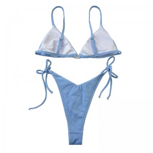 Mujeres jóvenes NUEVO Diseño Sexy Girl Bikini Azul Bíjano personalizado Bikini para mujeres