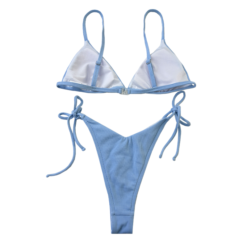 Mujeres jóvenes NUEVO Diseño Sexy Girl Bikini Azul Bíjano personalizado Bikini para mujeres