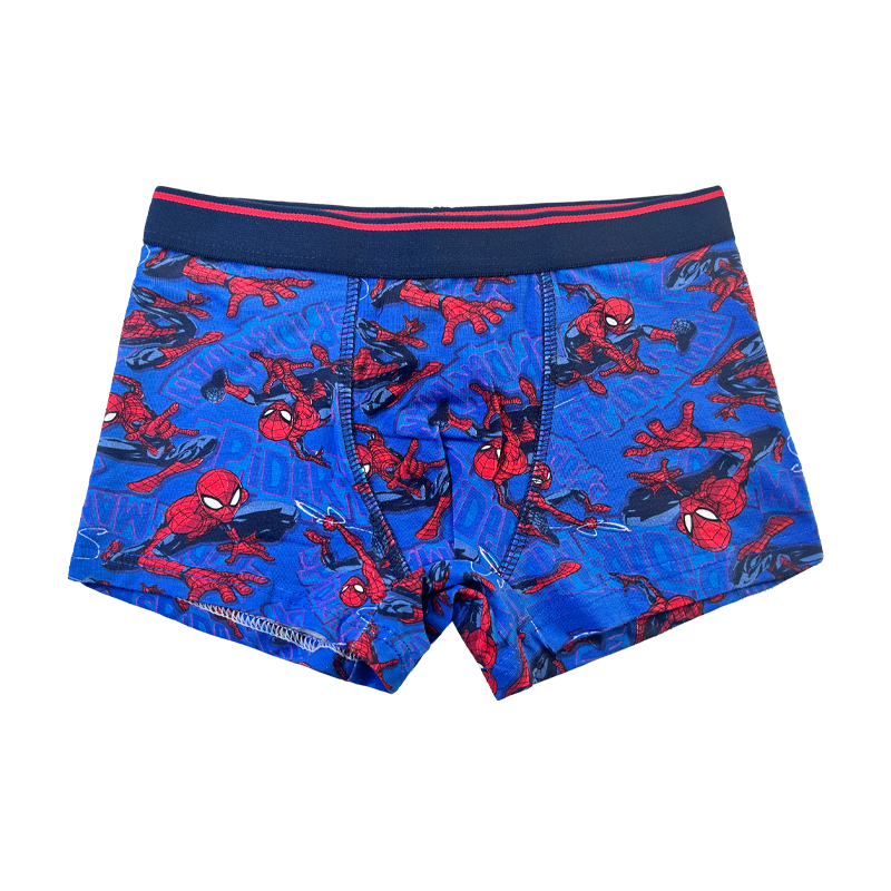 Baby Navy Blue Spider-Man Print Comfort Boy Basic Underpants Color Contrast