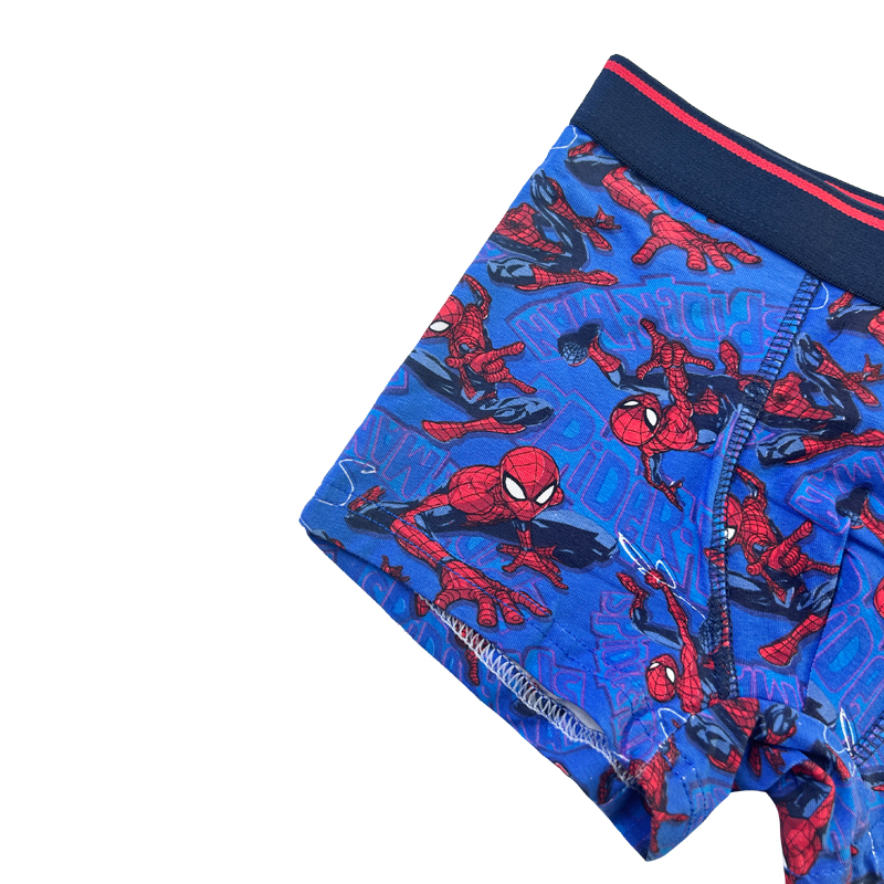 Baby Navy Blue Spider-Man Print Comfort Boy Basic Underpants Color Contrast