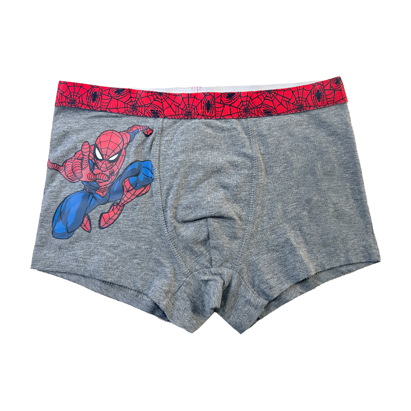 Boy Underpants Spiderman Impresión Contrast Baby Gray Underpants Comfort Basic