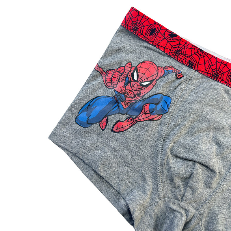 Boy Underpants Spiderman Impresión Contrast Baby Gray Underpants Comfort Basic