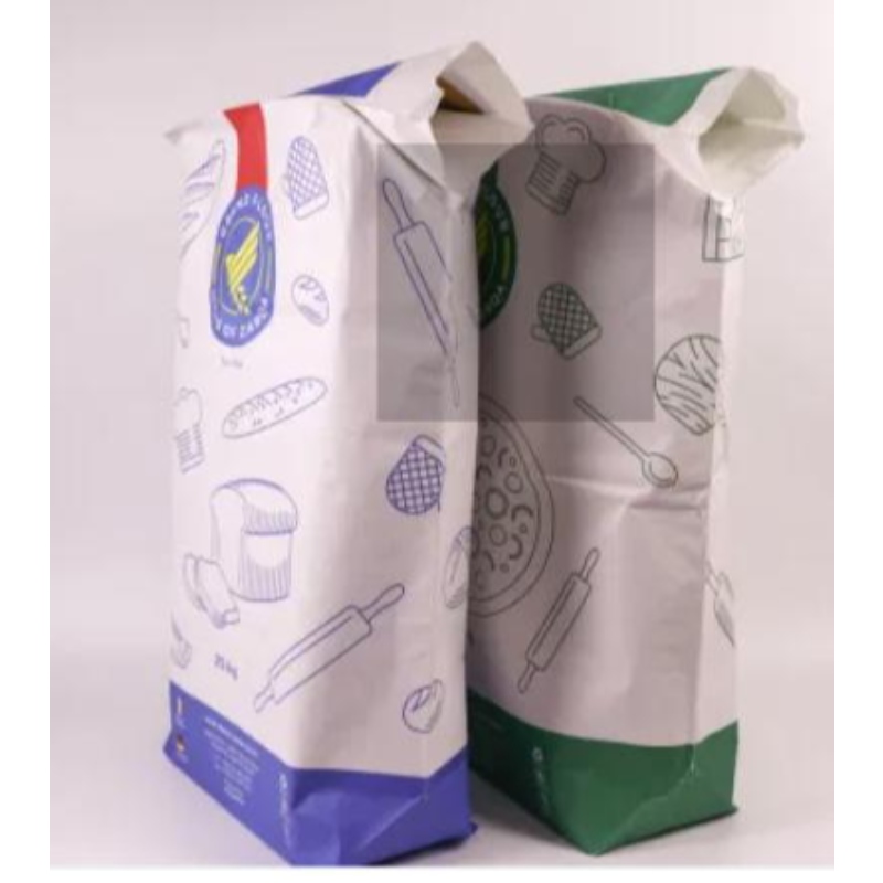 Multicapa Kraft Paper Wheat Bakery Maida Harina Empaque Bag Size 25 kg