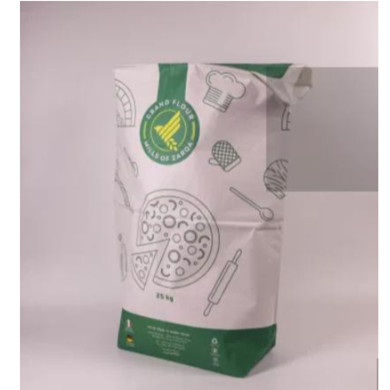 Multicapa Kraft Paper Wheat Bakery Maida Harina Empaque Bag Size 25 kg