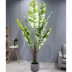 Simulación Palmada Planta Artificial Altamente adaptable Árbol de plátano vívido para el proveedor de jardines Decoración de la boda Decoraciones de jardinería