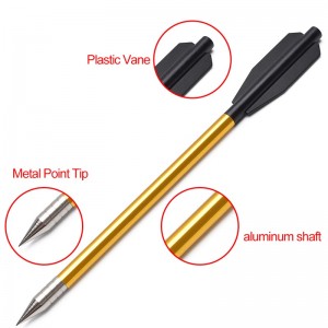 Elong al aire libre 110301 6.5 pulgadas de ballesto Tornillos de aluminio hueco Punto de acero al carbono para la caza del tiro con arco