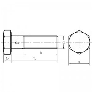 Perno hexagonal de acero al carbono Clase de propiedad 12.9