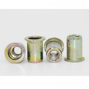 zinc-Tuerca remachada con cabeza avellanada chapada en color