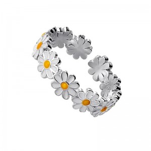 Anillos Hongde encantadores de margaritas y flores, anillo abierto Ajustable, anillo Daisy Delight para mujer y hombre