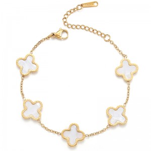 Oro Hongde 18K-Hombres chapados\\\'s y mujeres\\Pulsera de la suerte con trébol de cuatro hojas