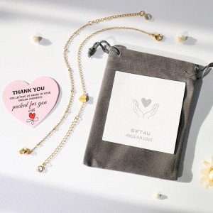 Pulsera Hongde Golden Heart Letra A chapada en oro de 18 quilates-Pulsera con inicial Z Pilas de pulseras de corazón