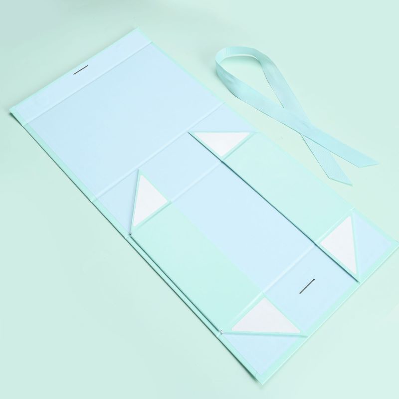 Caja de regalo plegable de elegancia menta