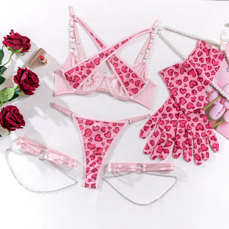 Mejor - vendiendo rosa sexy ver - a través de mujeres atractivas\Set de lencería (tres - piezas establecidas) My96646price:$119.99