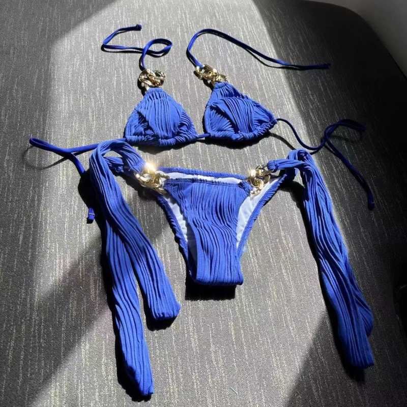 2025 Nuevo estilo europeo y americano sexy dos-traje de baño. Traje de baño de bikini de la cadena. Cruz-BRODITURA DEL COMERCIO DEL COMERCIO EXTRANJERO SWIMWEAR 8864 PRECIO:$79.99