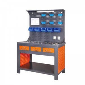 Banco de trabajo con tira de iluminación y tablero