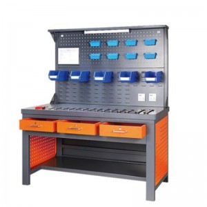 Banco de trabajo con tira de iluminación y tablero