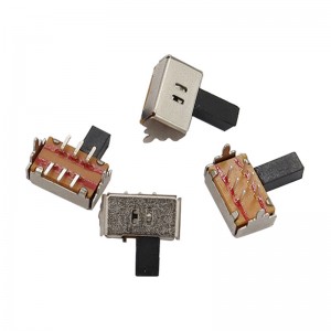 Interruptor de deslizamiento en miniatura SK22D02, un pequeño interruptor para control electrónico, eléctrico, de comunicación e industrial con dos rangos de banda de 2p y 2T