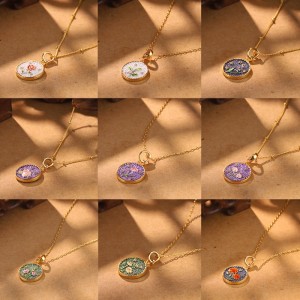 Juego de joyería floral de metal