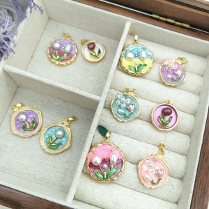 Colgante de pintura al óleo vintage